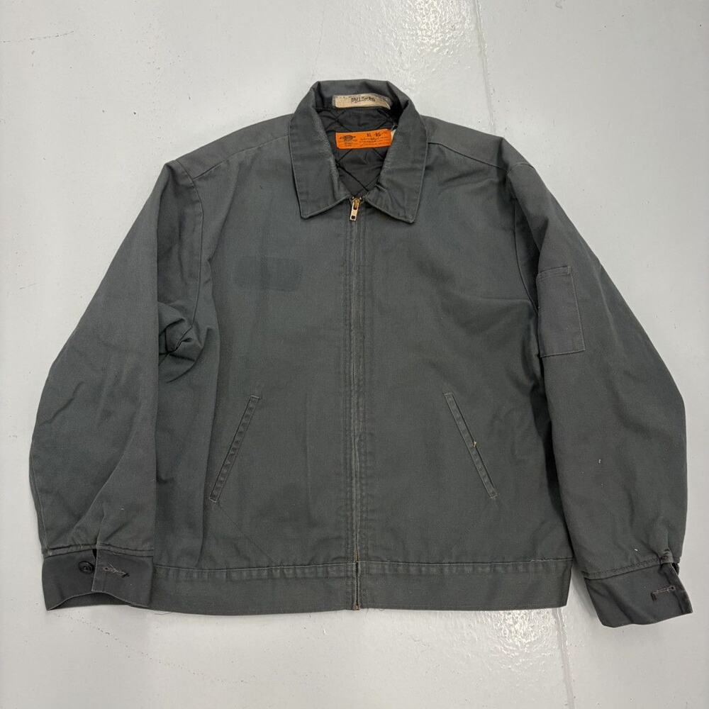 Vintage 70s Dickies Grey Canvas Workwear Mechanics Jacket
